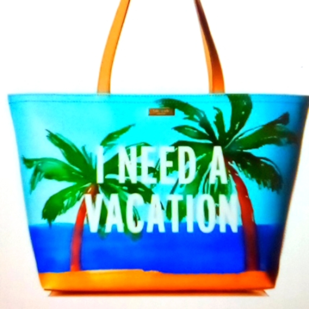 Kate Spade Francis " I Need A Vacation" tote NWOT